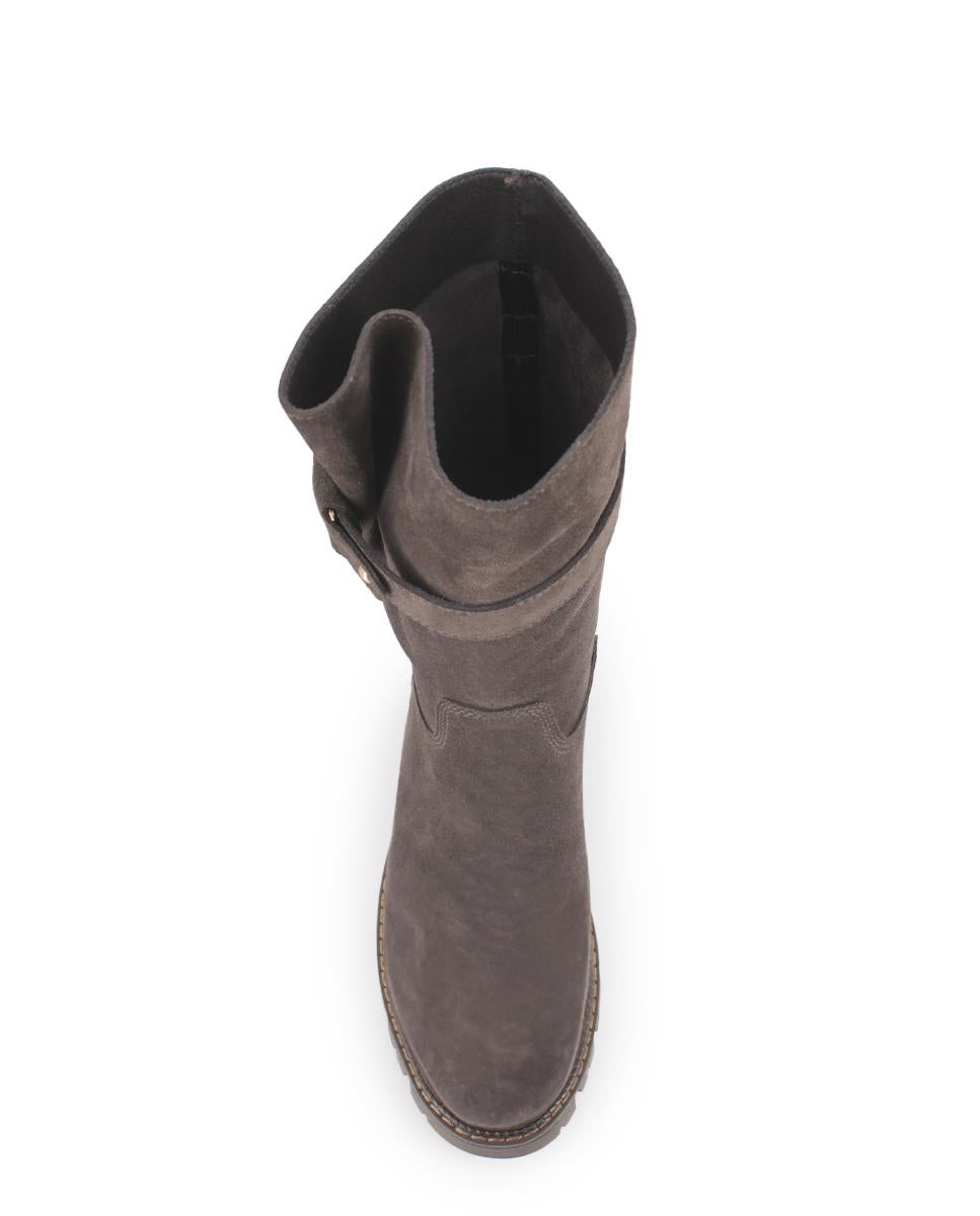 Botas de Piel Blogger Army Marrón Mujer