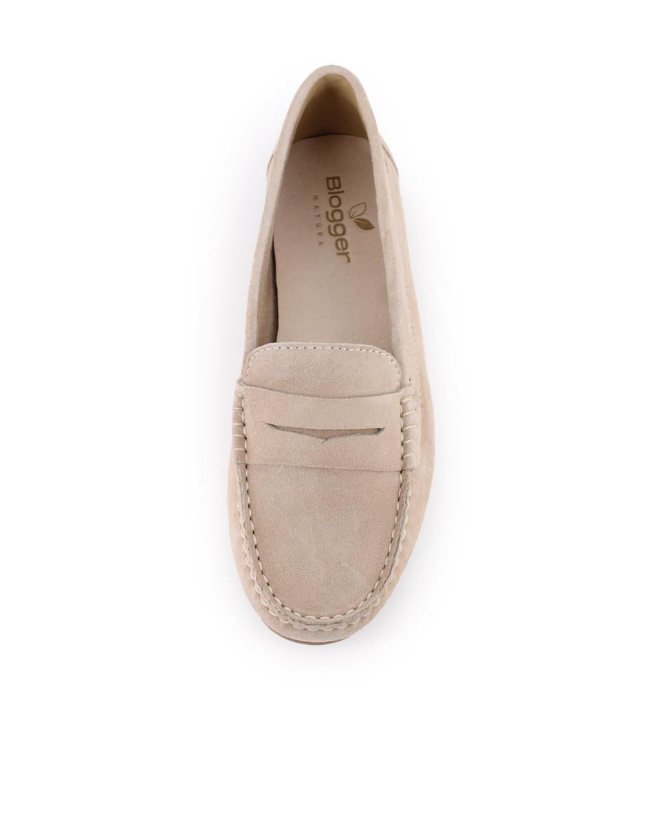 Mocasines de piel Blogger Maya Beige Mujer