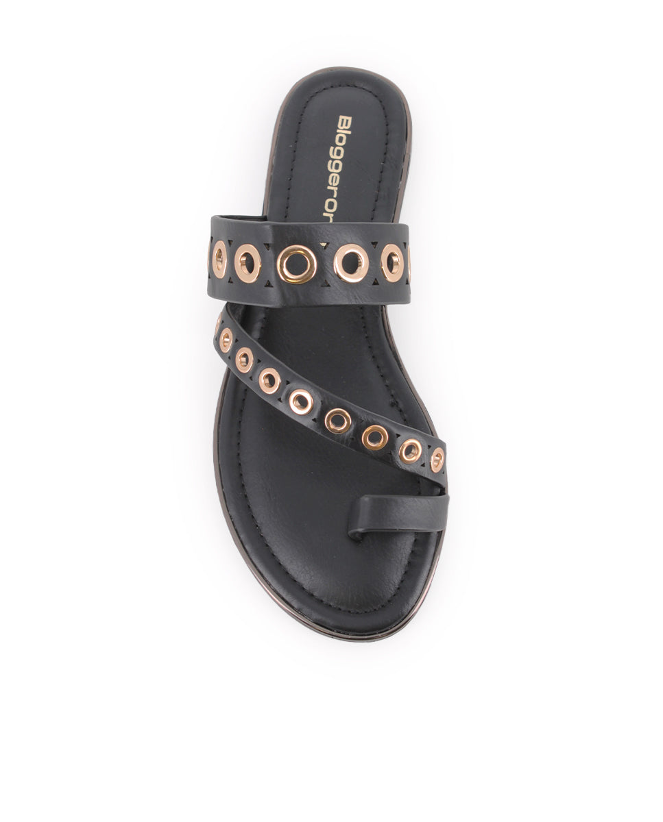 Sandalias planas Blogger Norma para mujer color negro