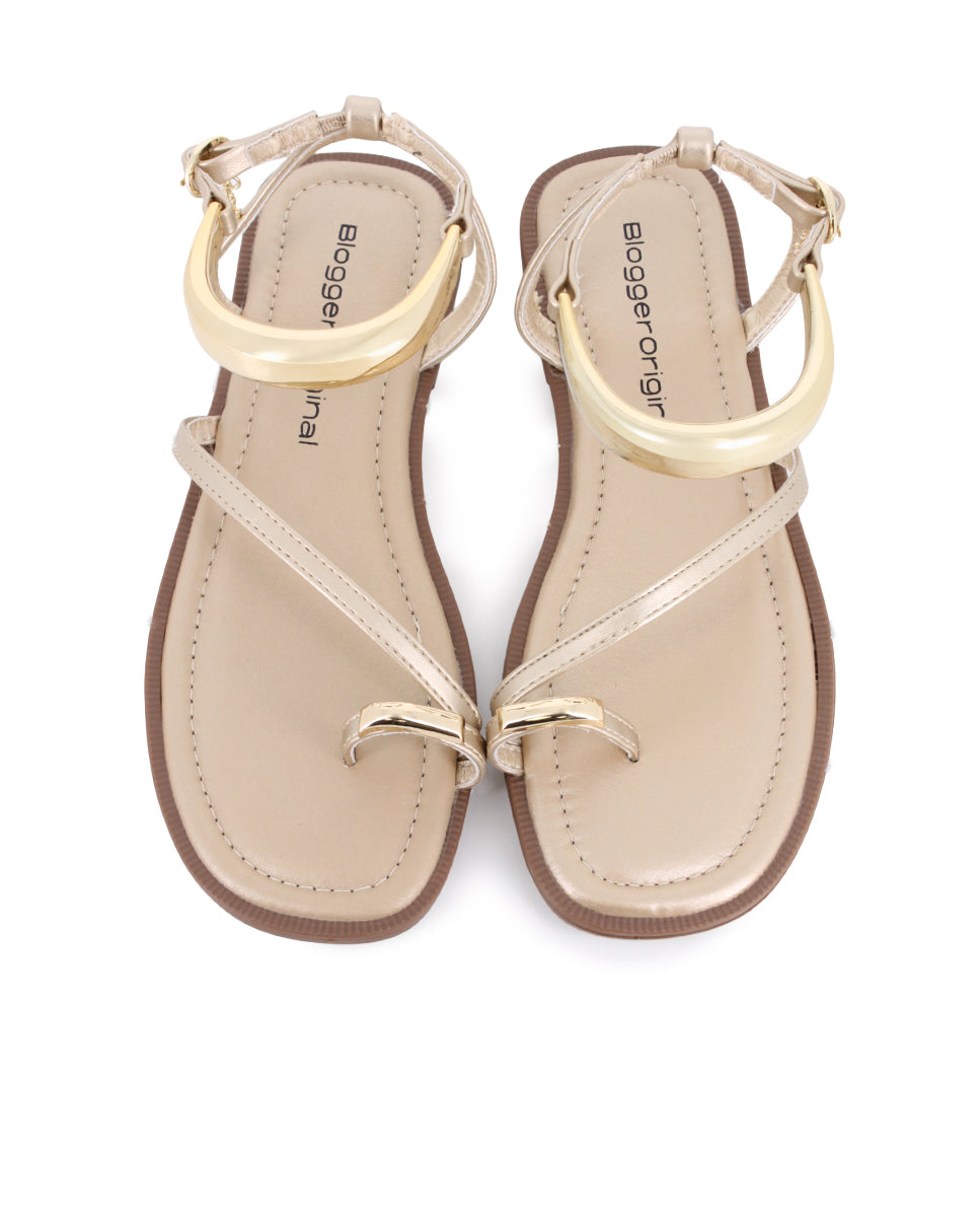 Sandalias planas Blogger Alash Doradas para Mujer