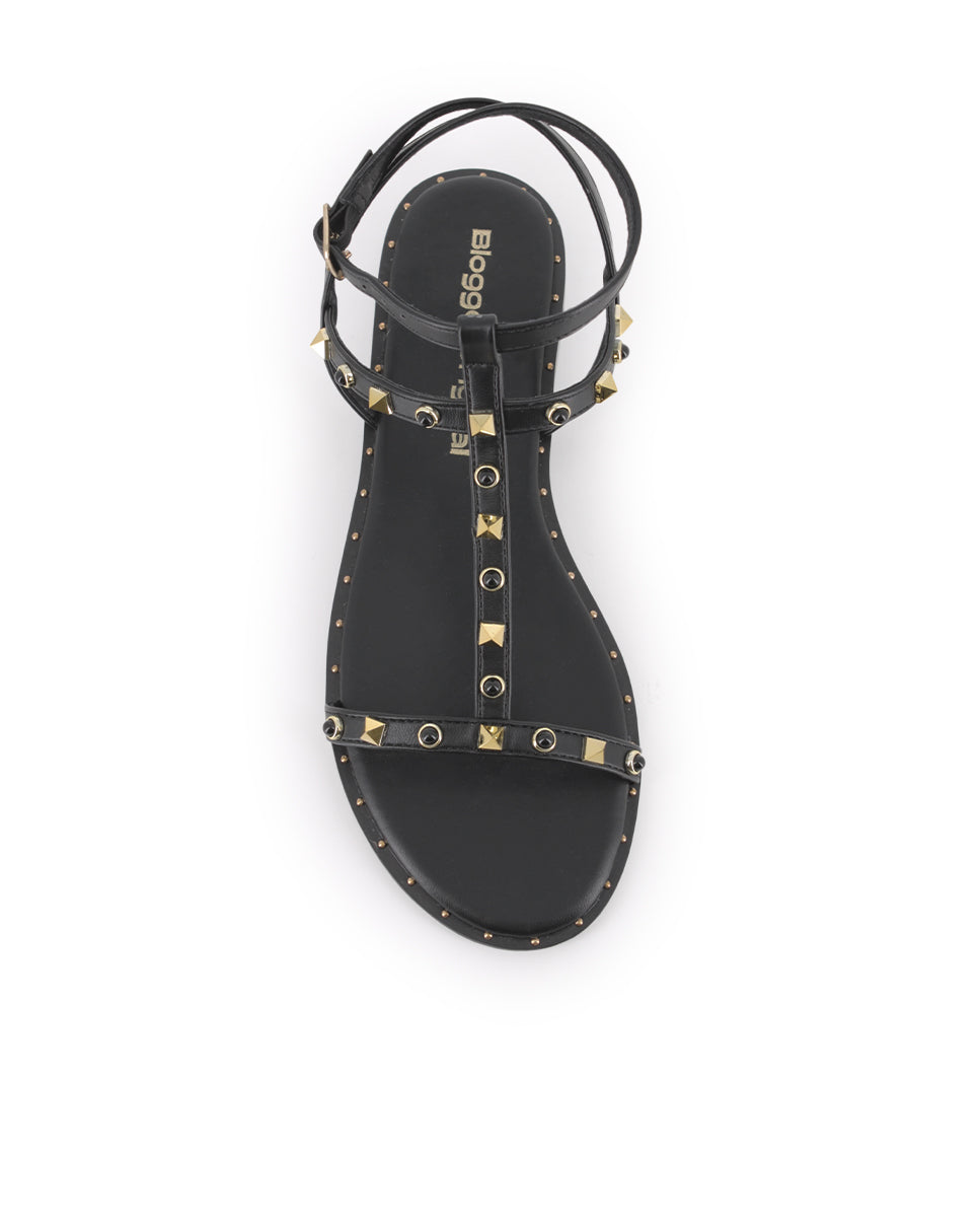 Sandalias Planas Blogger Agora Negro Mujer