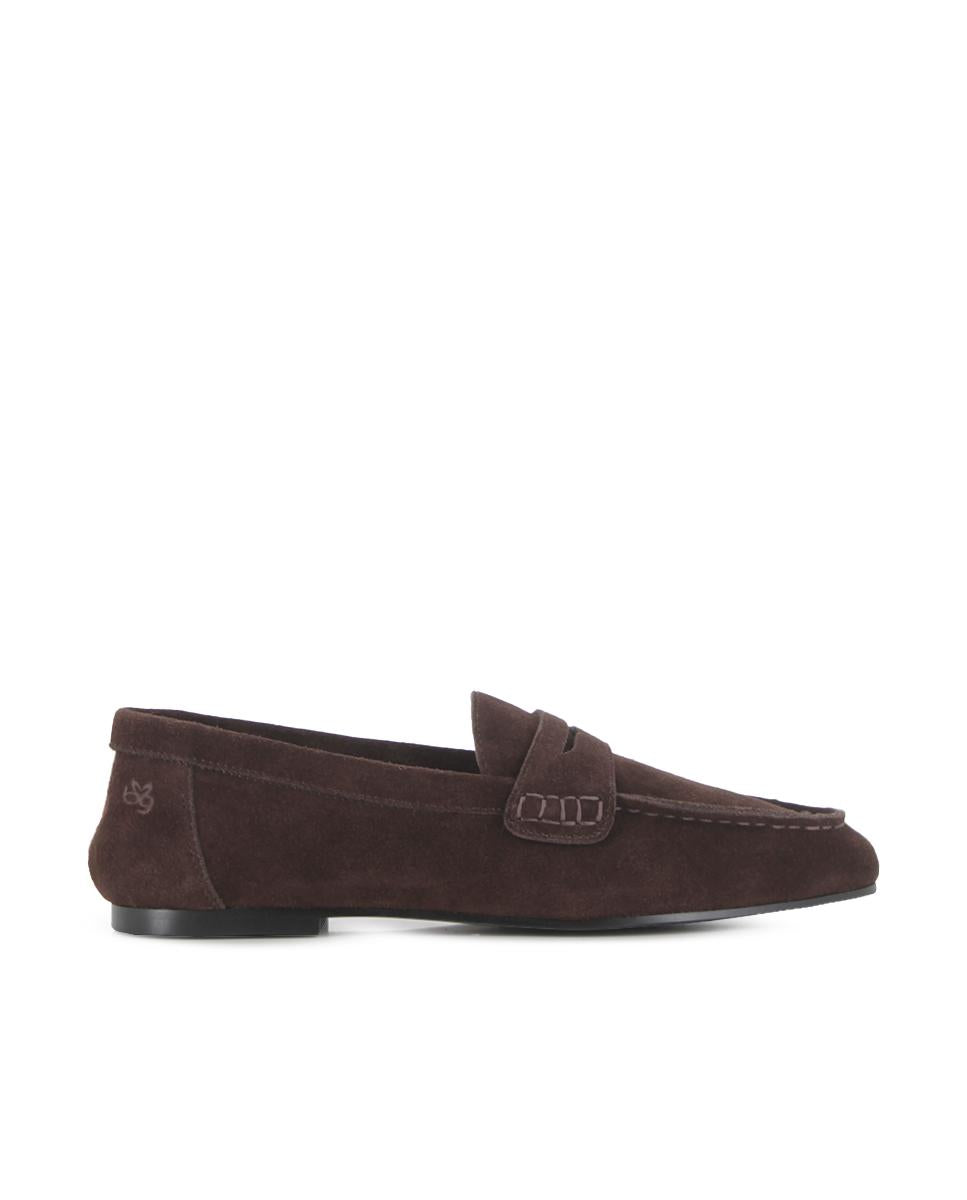 Mocasines de Piel de Serraje Blogger Nael Marrón Mujer