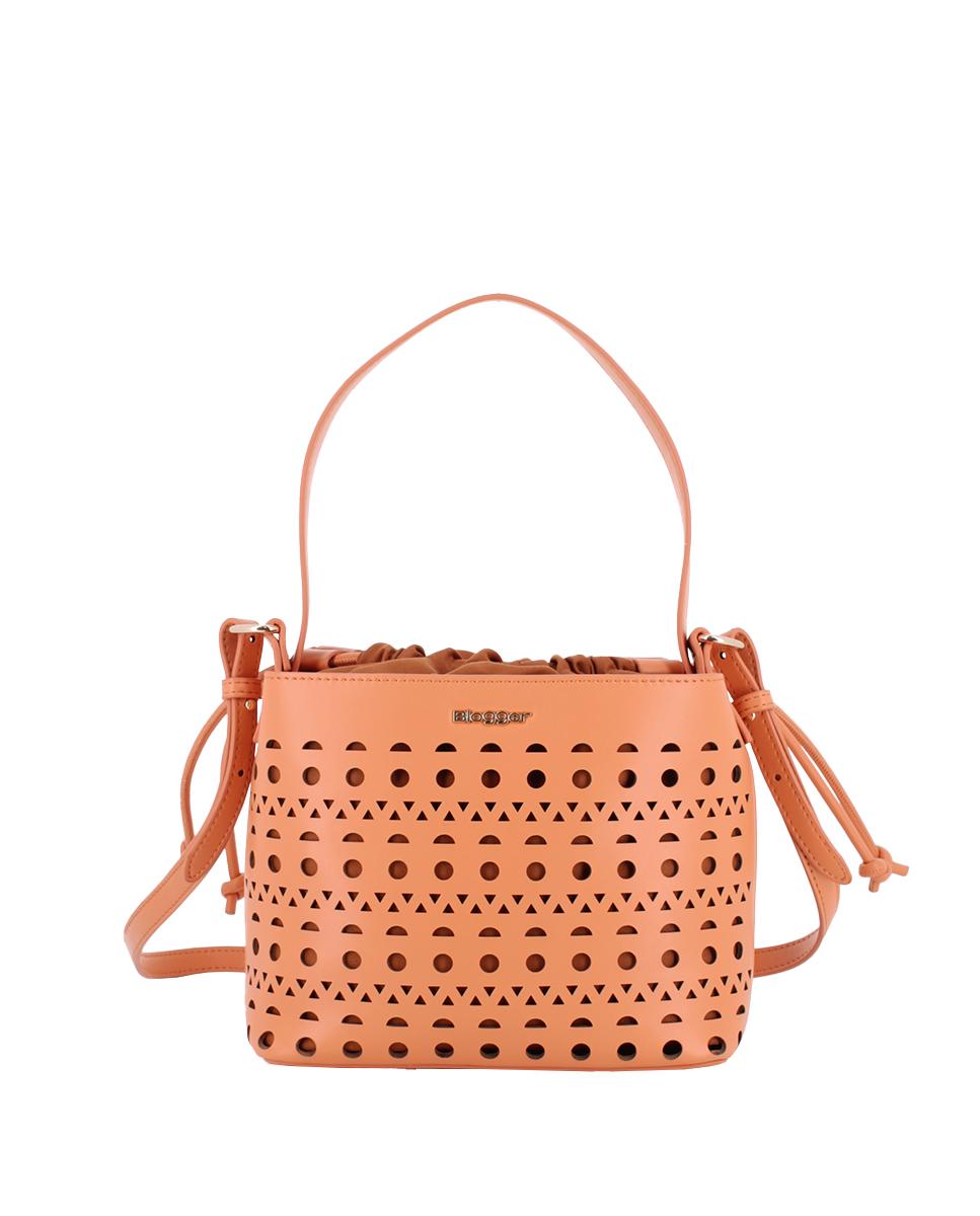 Bolso Blogger Celeste color naranja