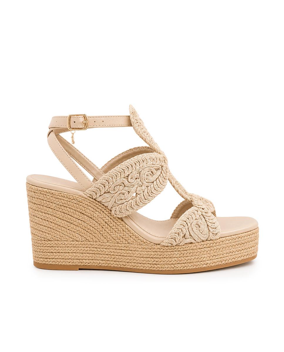 Sandalias de cuña Blogger Copacabana Beige Mujer
