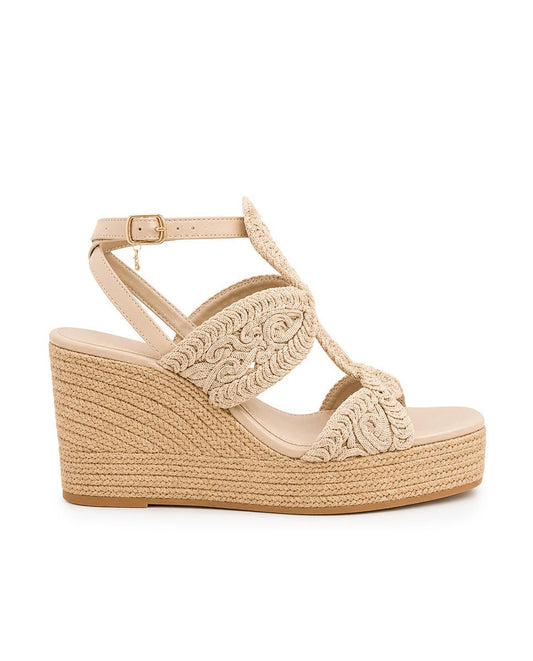 Sandalias de cuña Blogger Copacabana Beige Mujer
