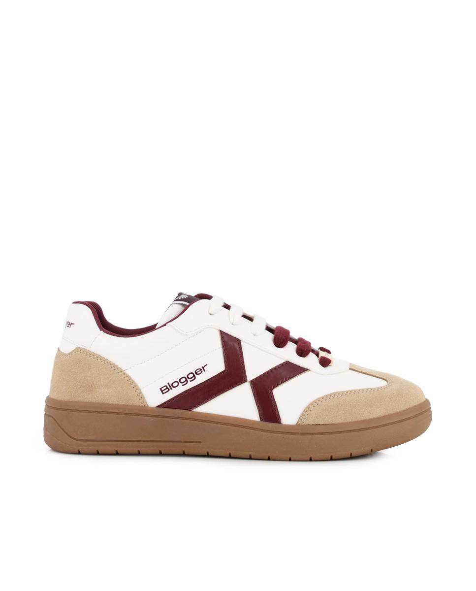 Zapatillas de Piel Blogger Nakira 03 Blanco Mujer