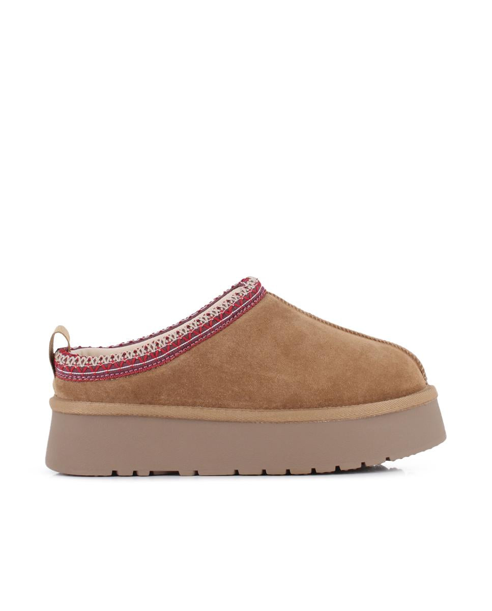 Zuecos de Piel Blogger Crafton Camel Mujer