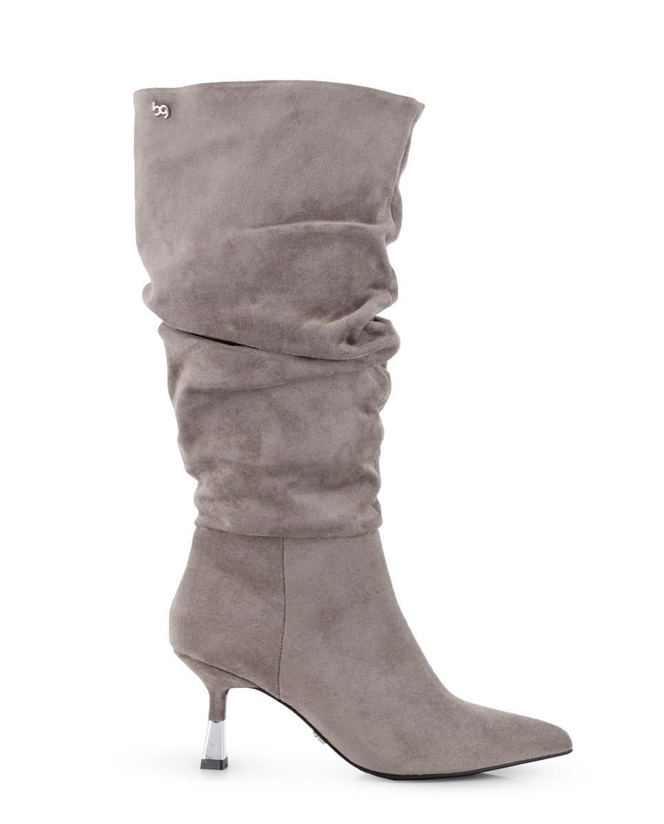 Botas Tacón Blogger Azul 02 color Taupe Mujer