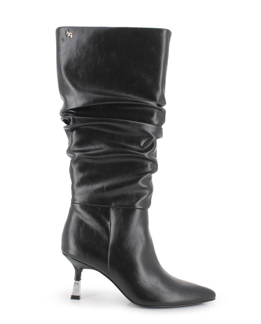 Botas Tacón Blogger Azul 02 color Negro Mujer