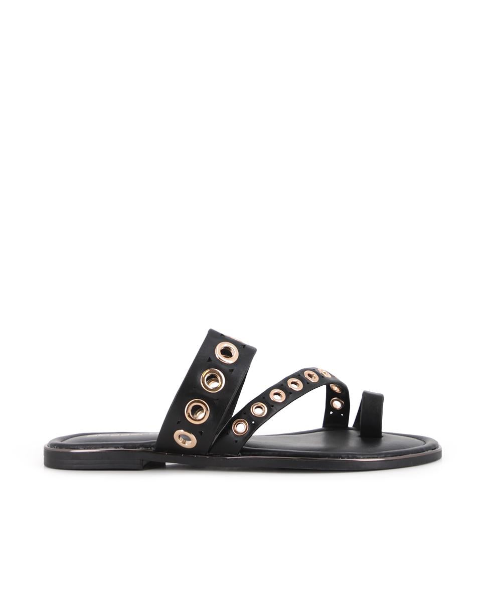 Sandalias planas Blogger Norma para mujer color negro