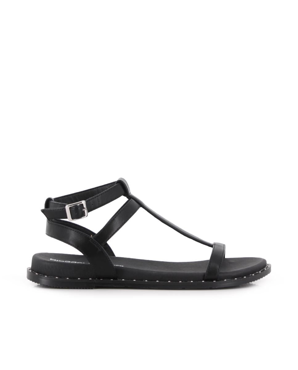 Sandalias Planas Blogger Cleo Negro Mujer