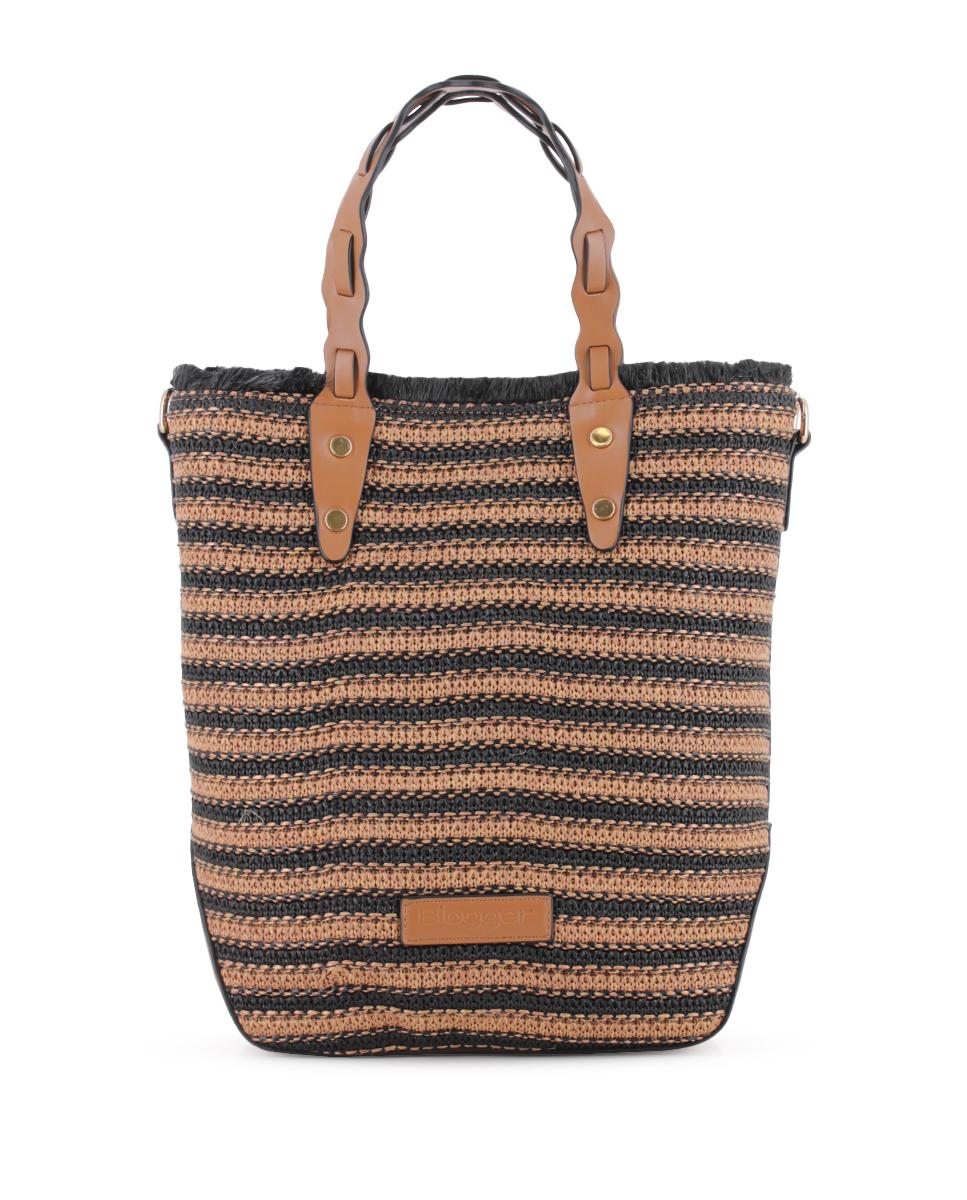 Bolso Blogger Selva color negro con camel