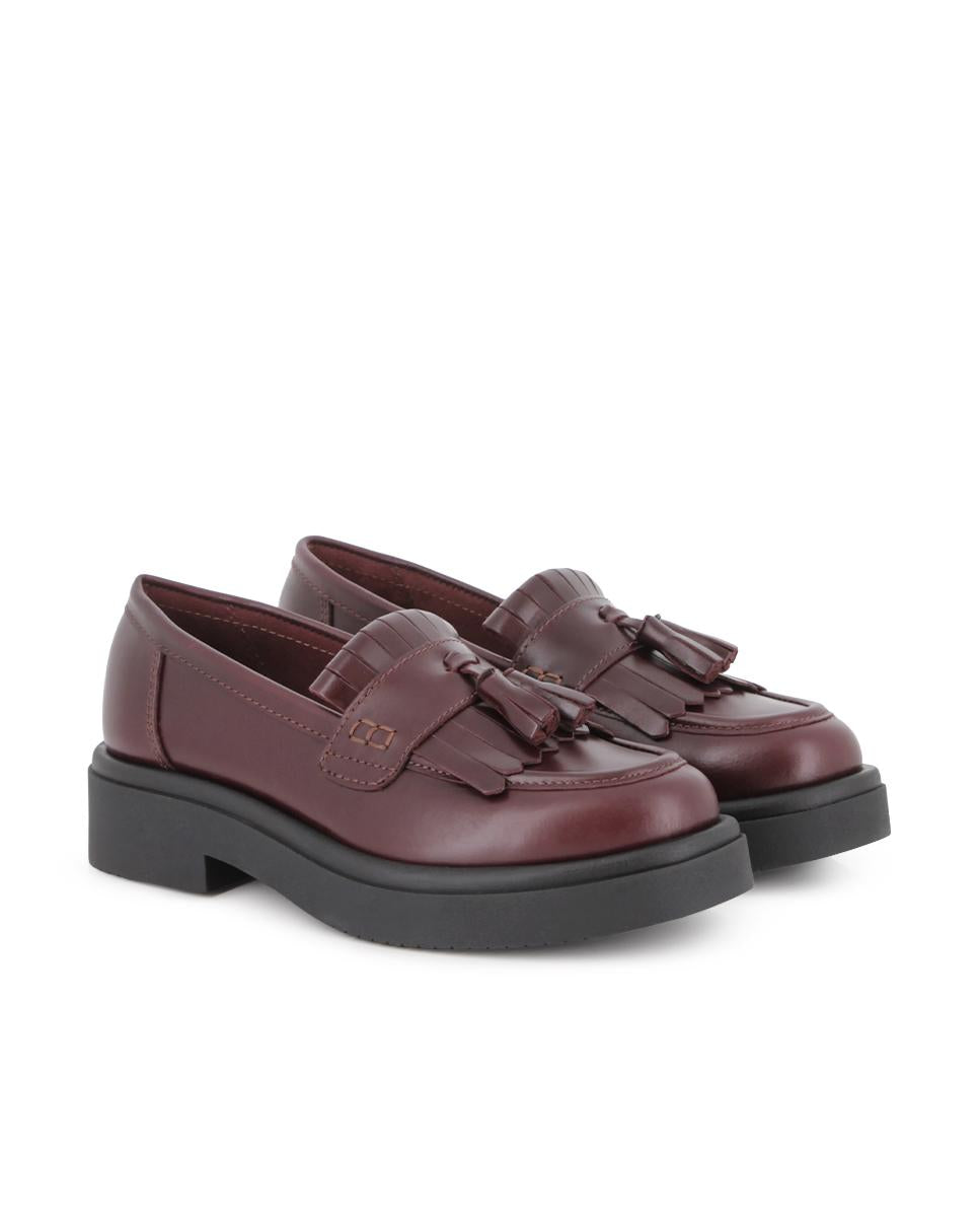 Mocasines de Piel Blogger Sophia Burdeos Mujer