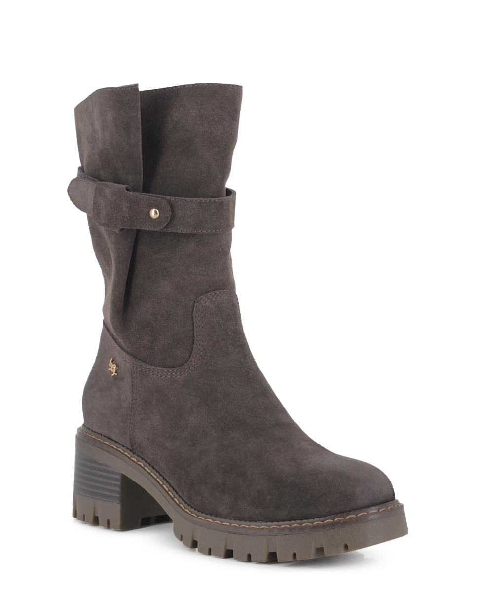Botas de Piel Blogger Army Marrón Mujer