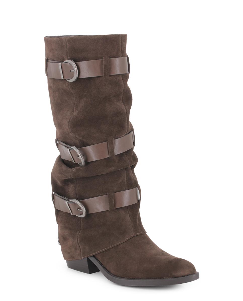 Botas de Piel Blogger Zielo Marrón Mujer