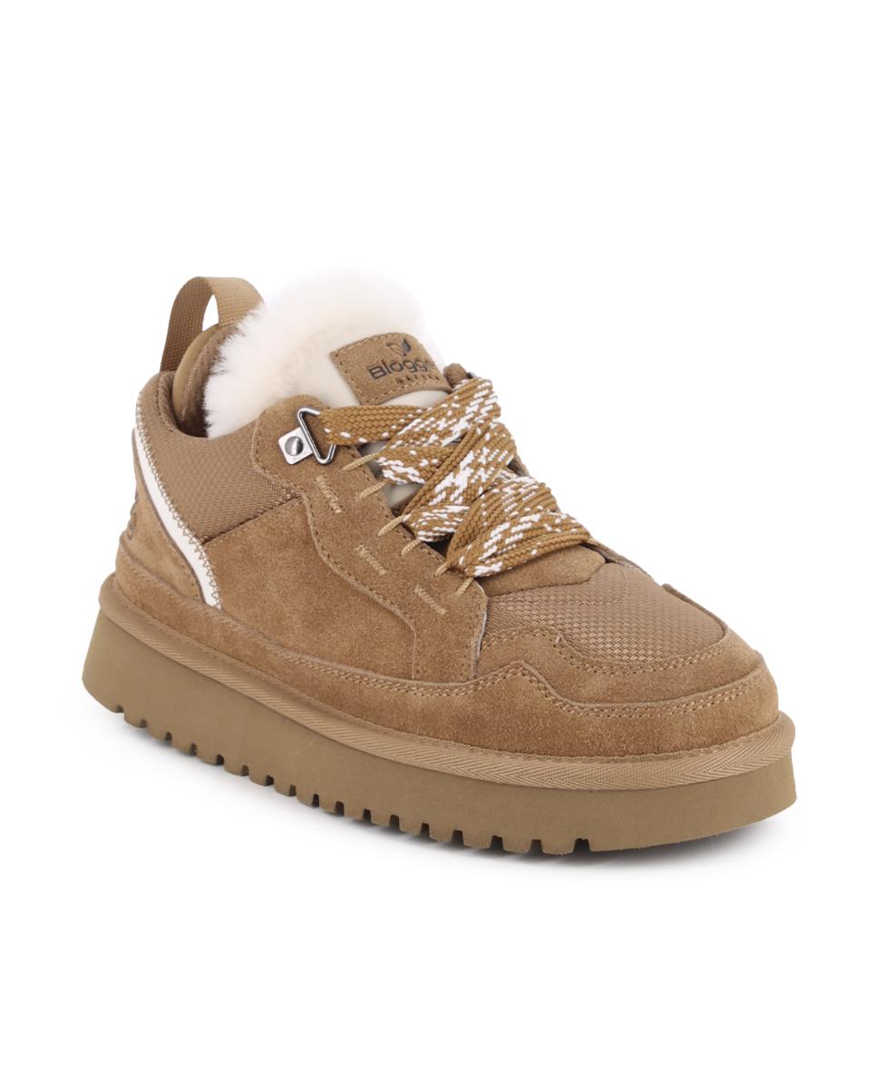 Zapatillas de Piel Blogger Melbourne Camel Mujer