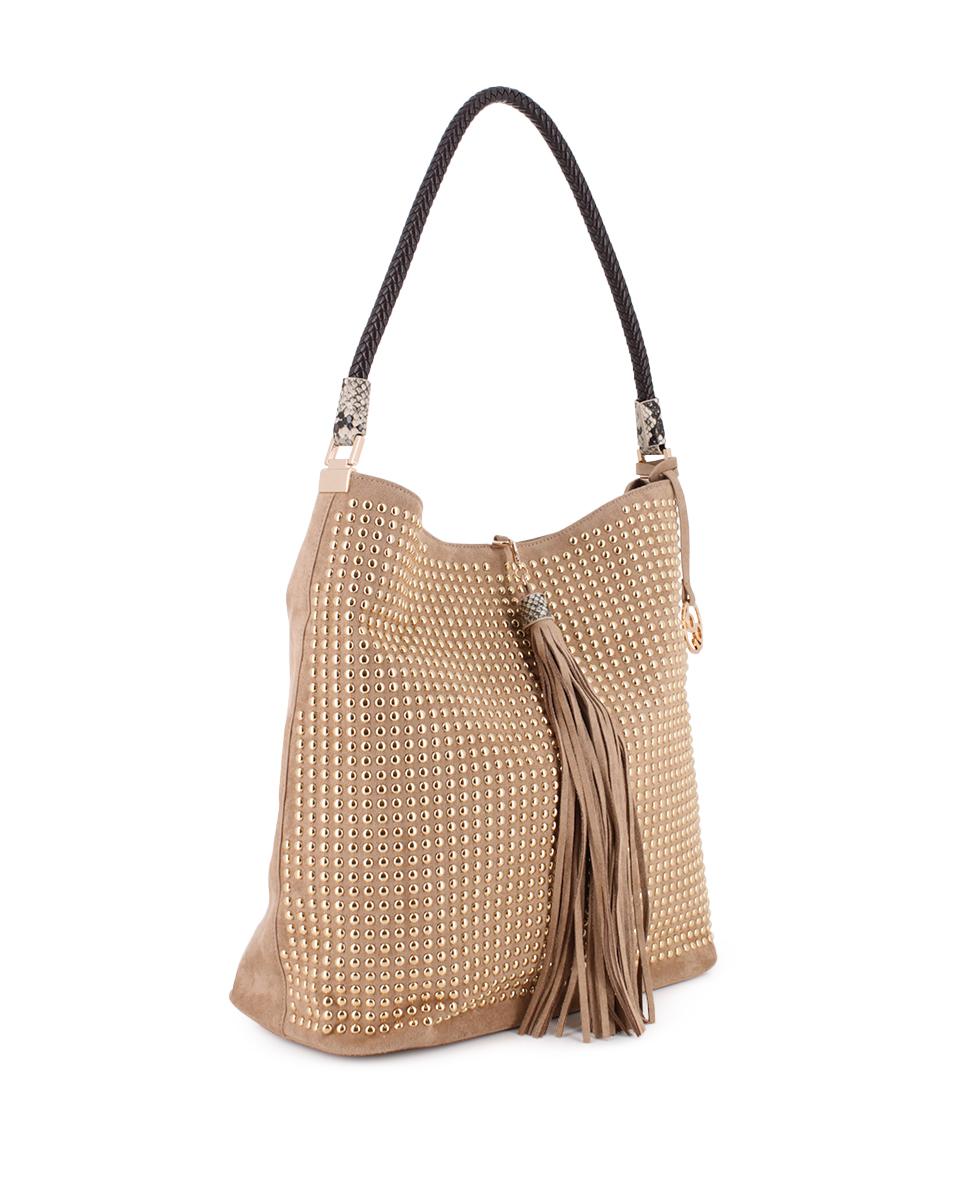 Bolso Blogger Snaky color taupe