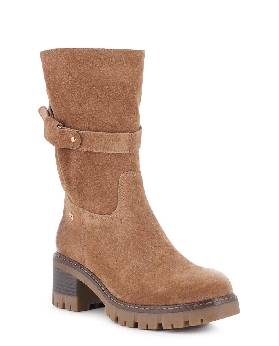 Botas de Piel Blogger Army Camel Mujer