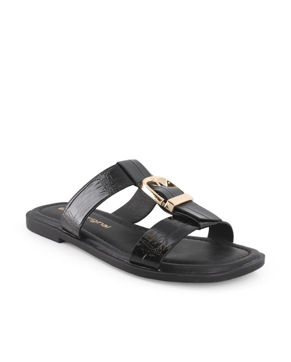 Sandalias planas Blogger Flavia Negro Mujer