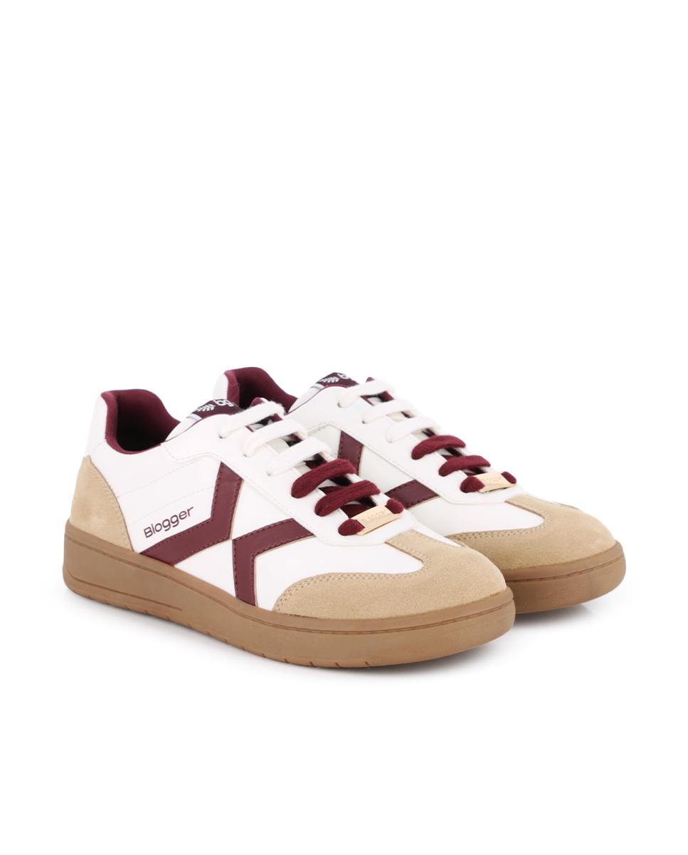 Zapatillas de Piel Blogger Nakira 03 Blanco Mujer