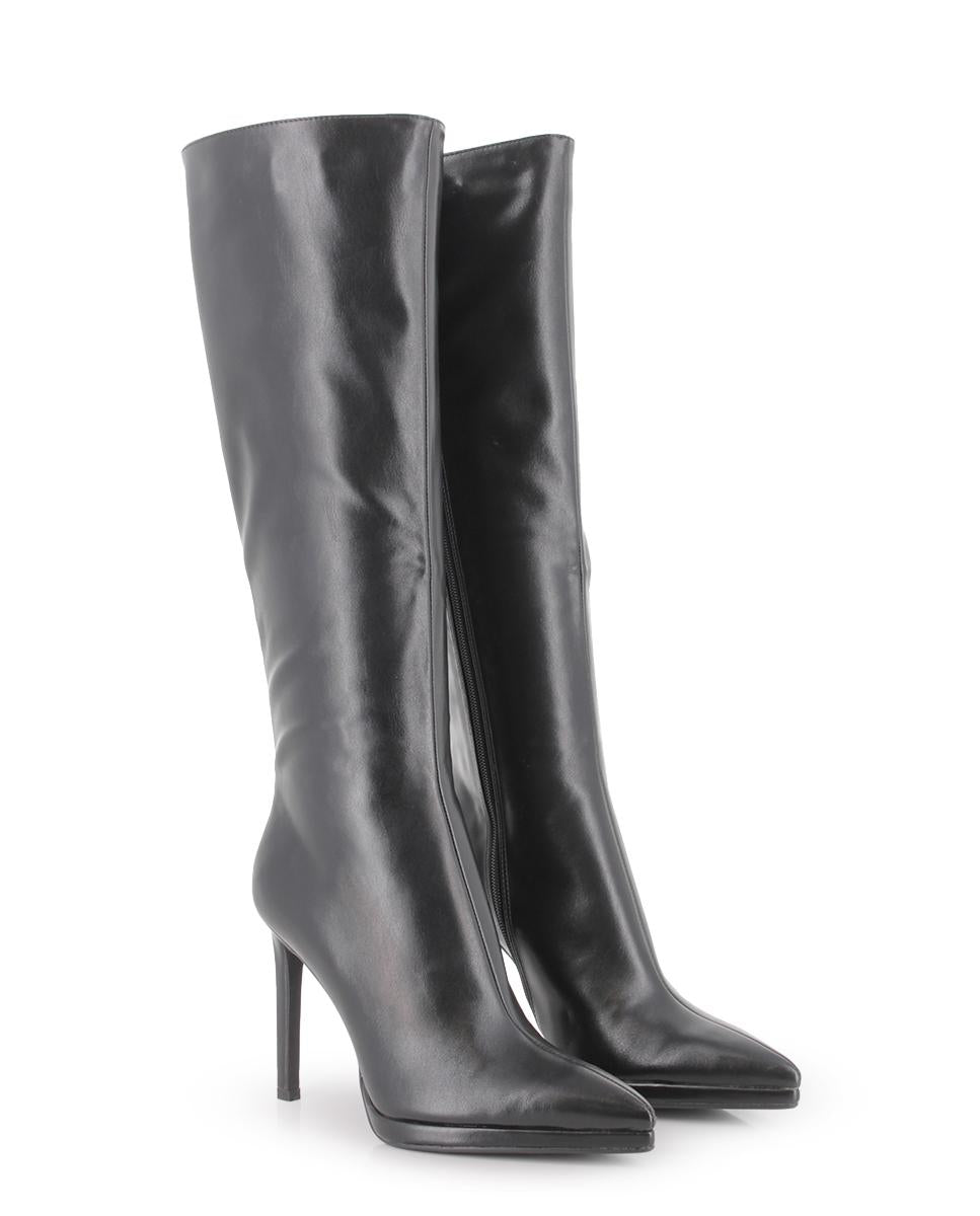 Botas Tacón Blogger Pistol Negro Mujer