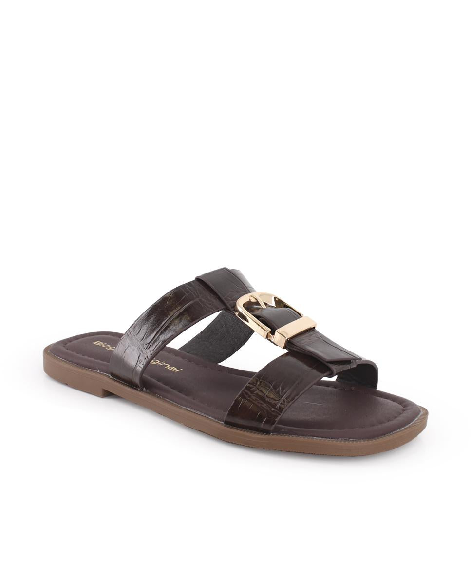 Sandalias planas Blogger Flavia Marrón para Mujer