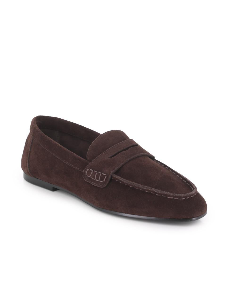 Mocasines de Piel de Serraje Blogger Nael Marrón Mujer
