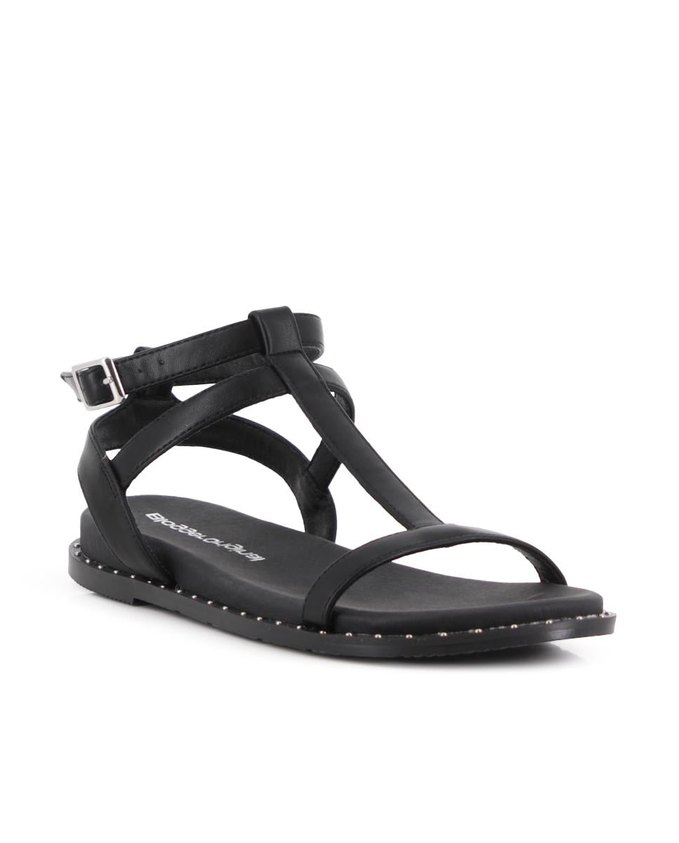 Sandalias Planas Blogger Cleo Negro Mujer