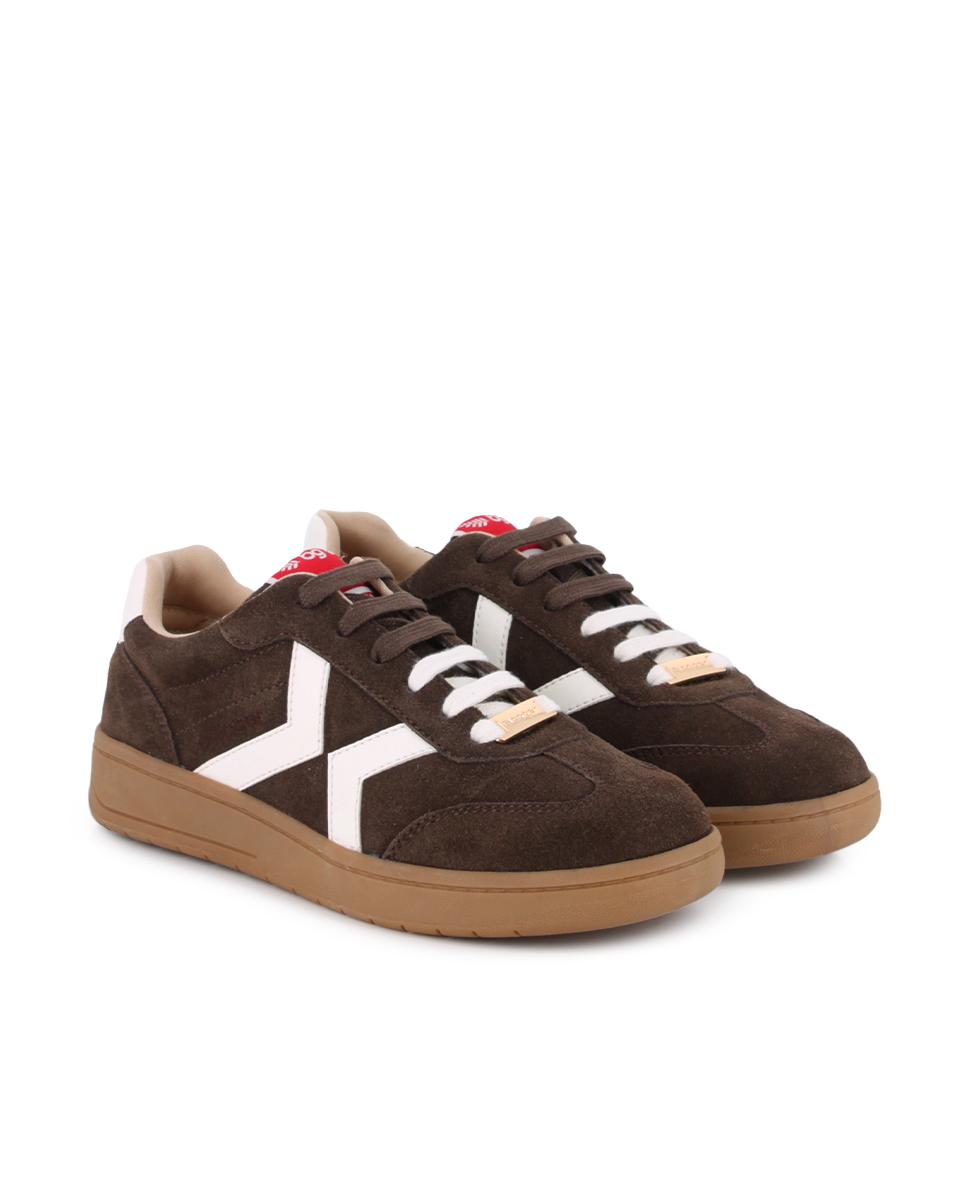 Zapatillas de Piel de Serraje Blogger Nakira 03 Marrón Mujer