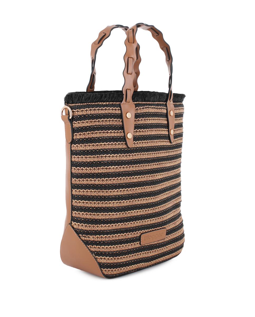 Bolso Blogger Selva color negro con camel