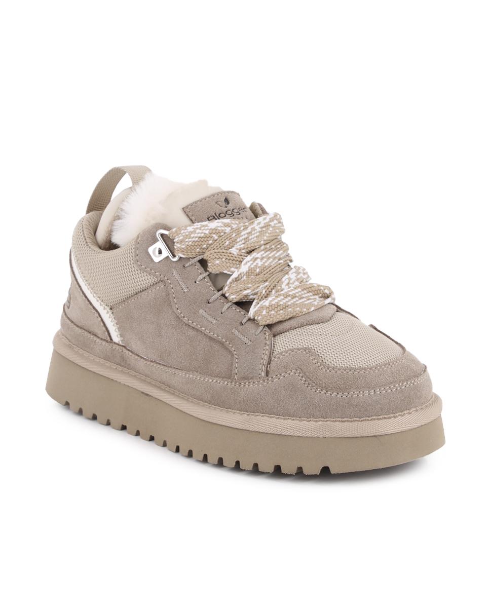 Zapatillas de Piel Blogger Melbourne Beige Mujer