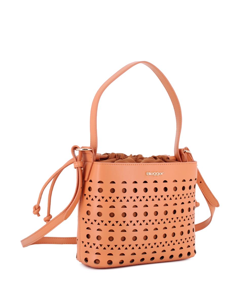 Bolso Blogger Celeste color naranja