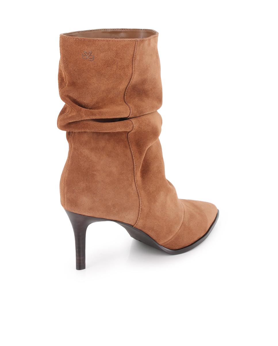 Botines de Piel Blogger Tacón Alani Camel Mujer
