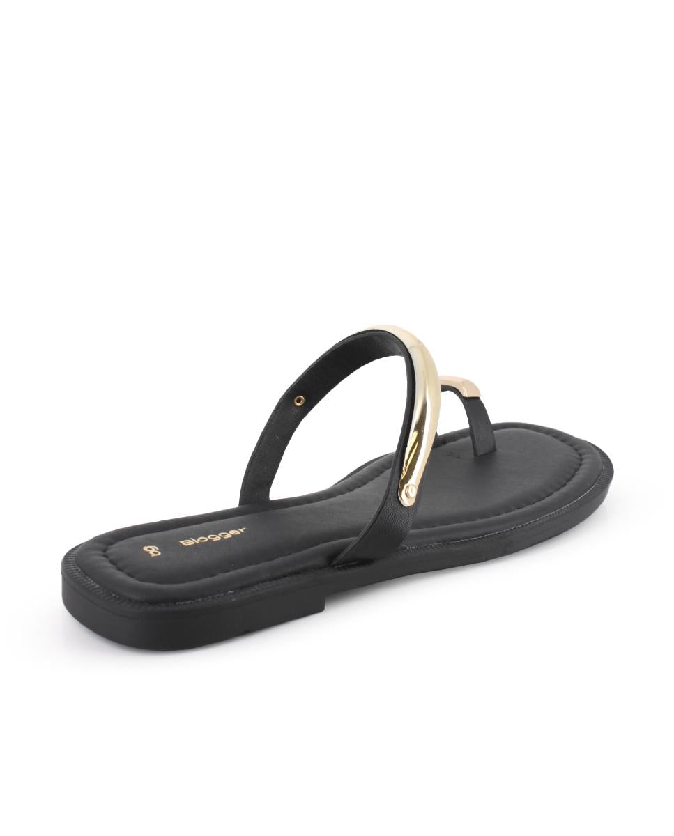 Sandalias planas Blogger Priya Negro Mujer