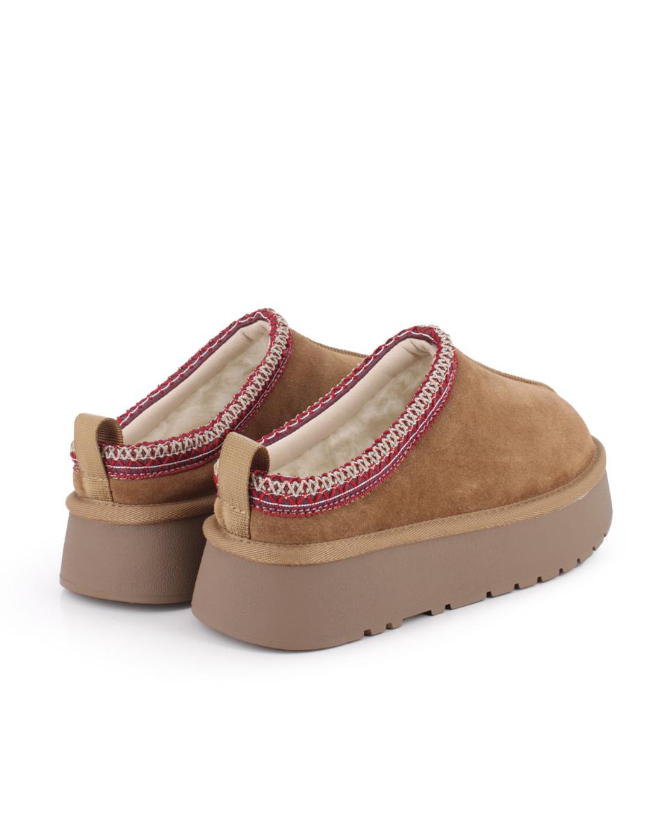Zuecos de Piel Blogger Crafton Camel Mujer