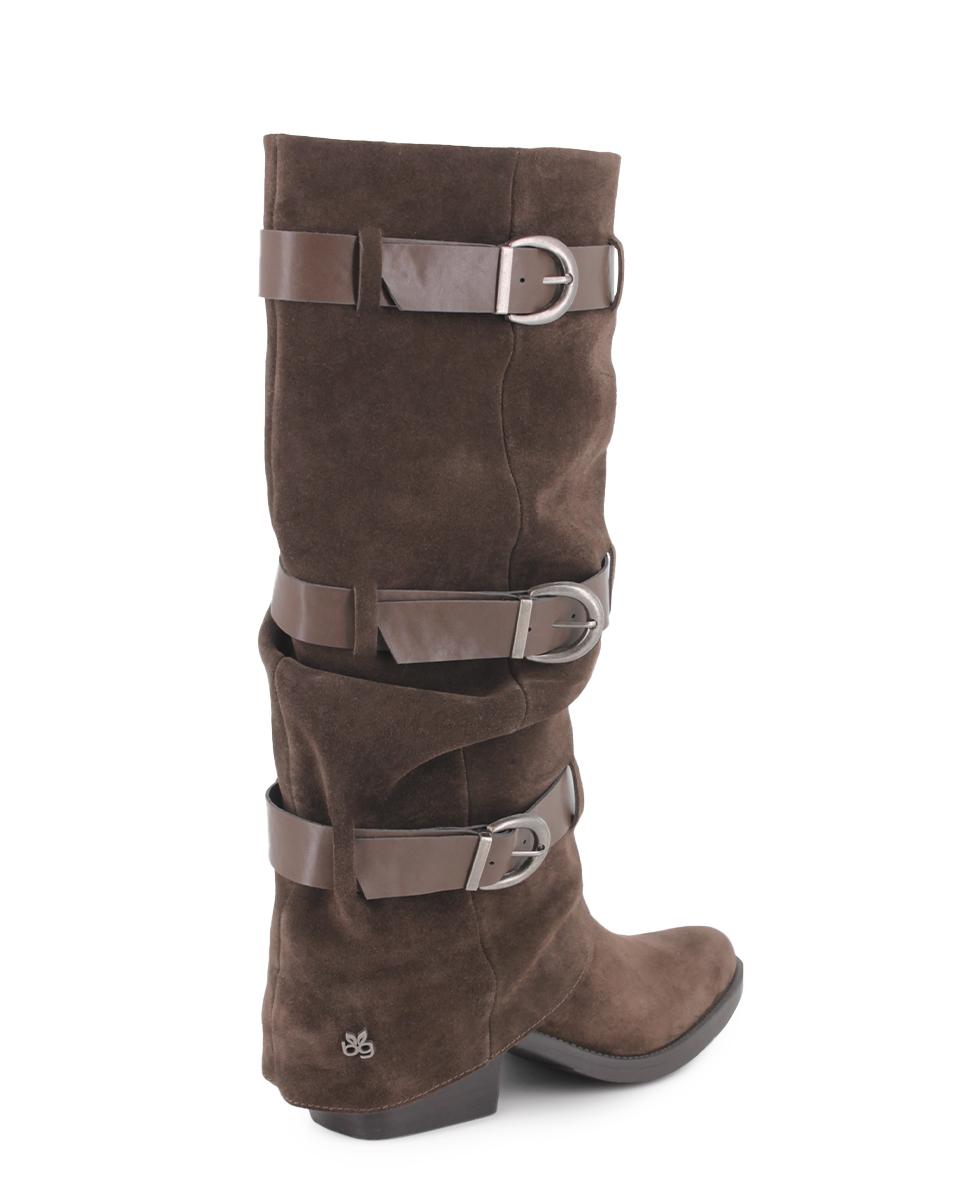 Botas de Piel Blogger Zielo Marrón Mujer