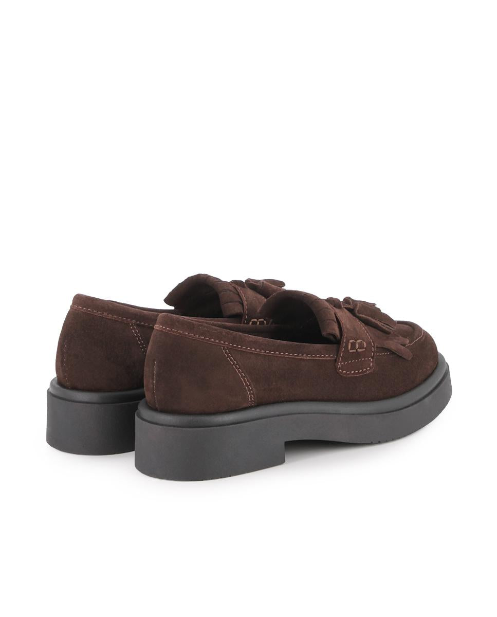 Mocasines de Piel de Serraje Blogger Sophia Marrón Mujer