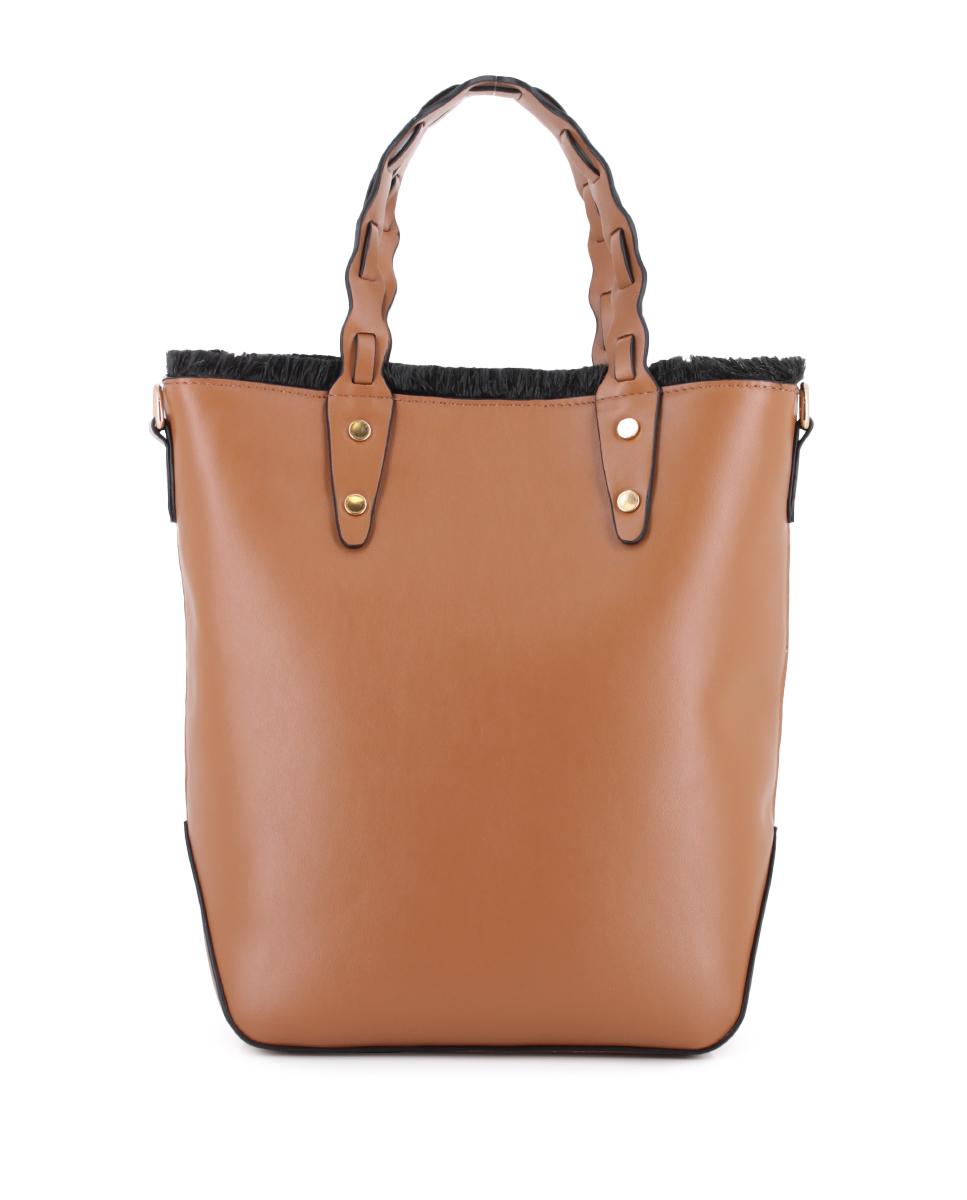 Bolso Blogger Selva color negro con camel