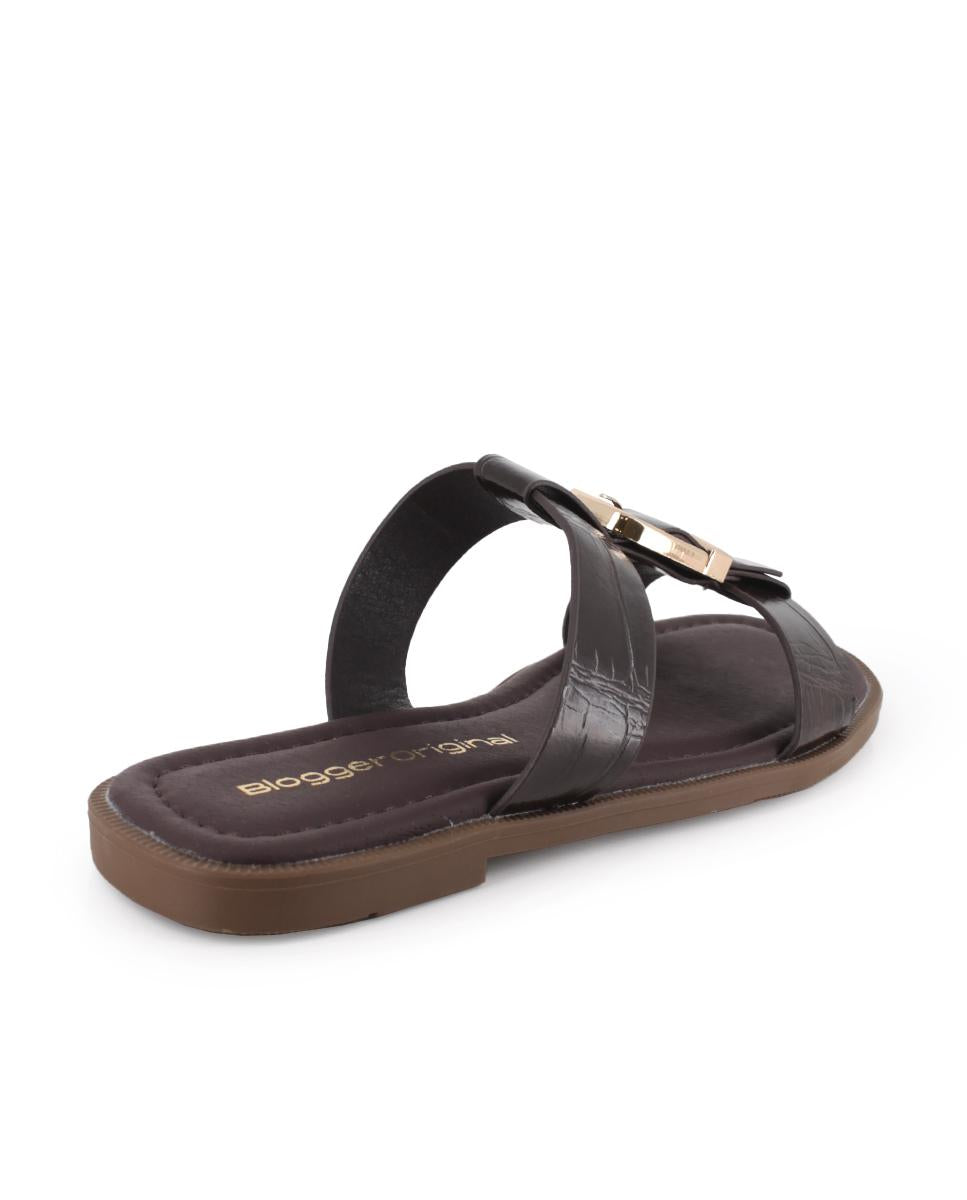 Sandalias planas Blogger Flavia Marrón para Mujer