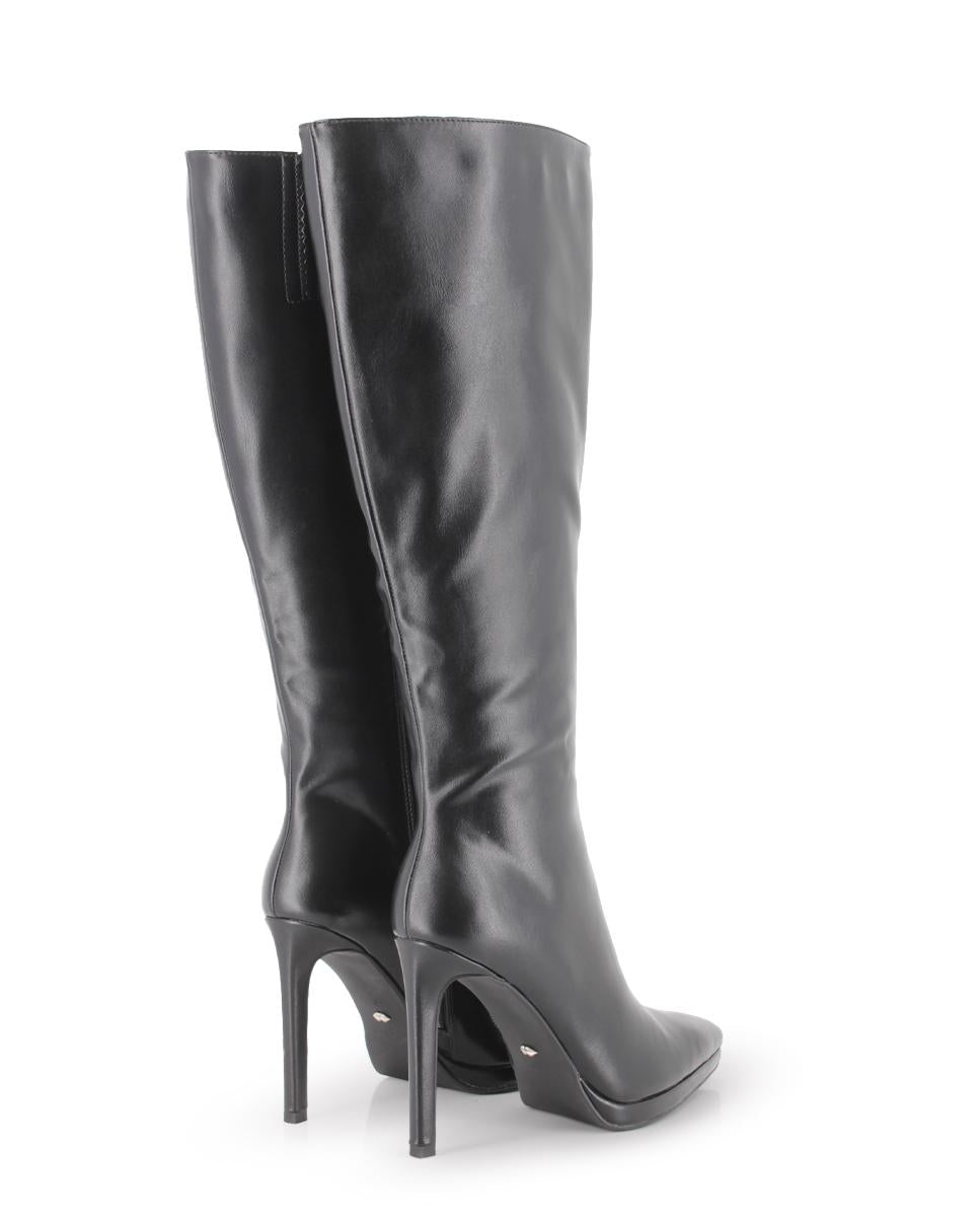 Botas Tacón Blogger Pistol Negro Mujer