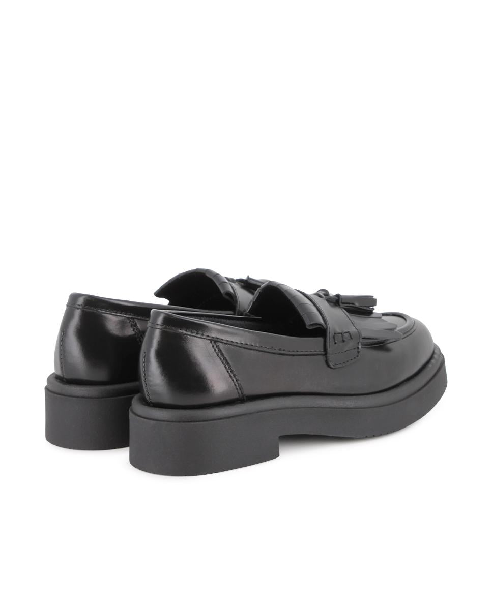 Mocasines de Piel Blogger Sophia Negro Mujer