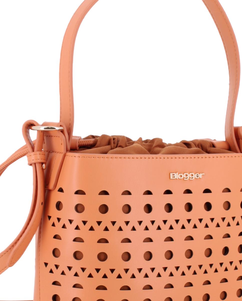 Bolso Blogger Celeste color naranja