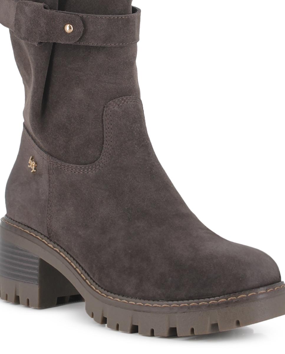 Botas de Piel Blogger Army Marrón Mujer