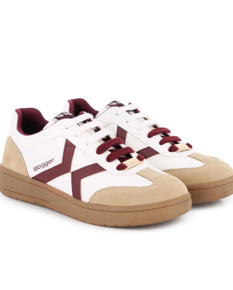Zapatillas de Piel Blogger Nakira 03 Blanco Mujer