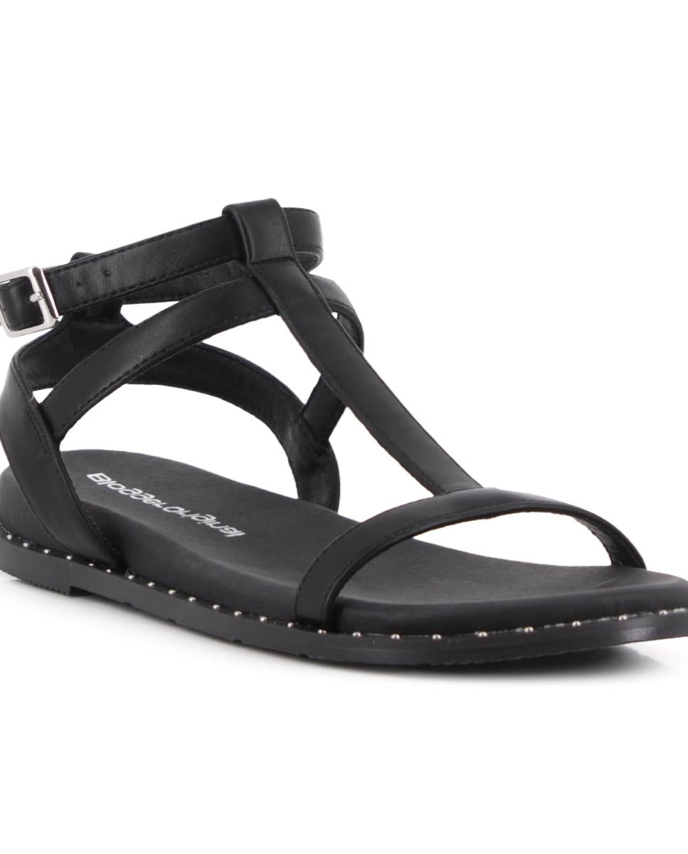 Sandalias Planas Blogger Cleo Negro Mujer