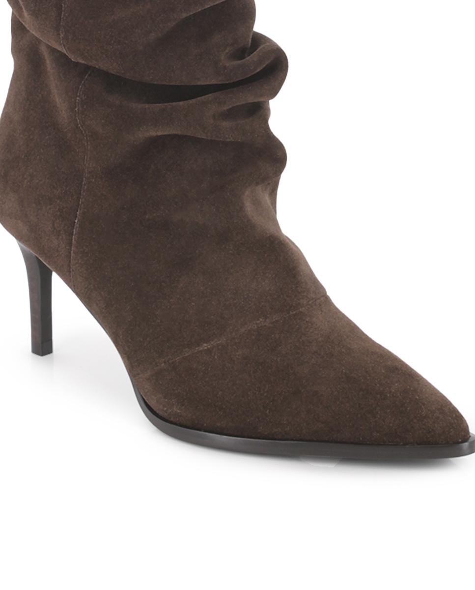 Botines de Piel Blogger Tacón Alani Marrón Mujer