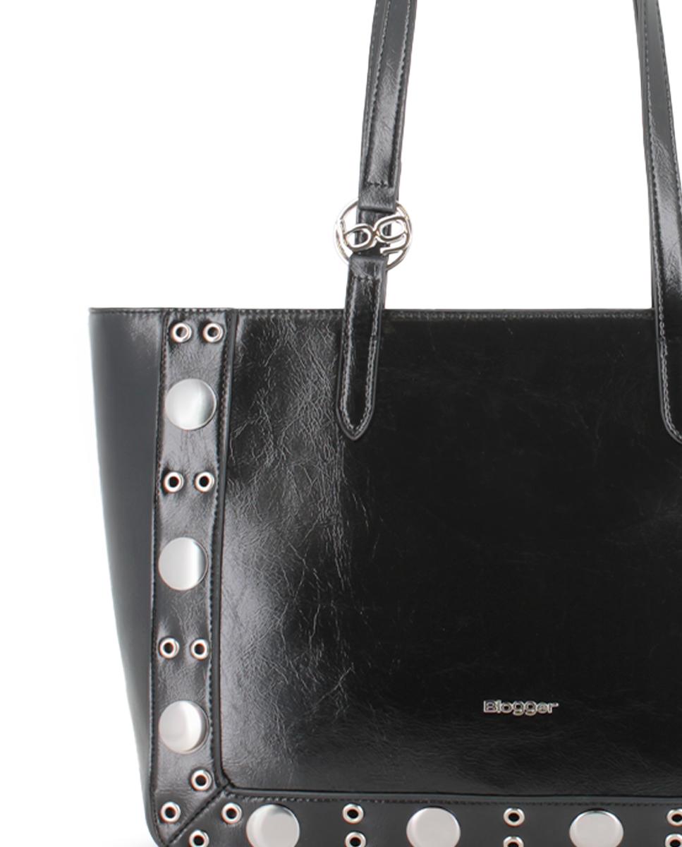 Bolso Blogger Violeta Negro Mujer