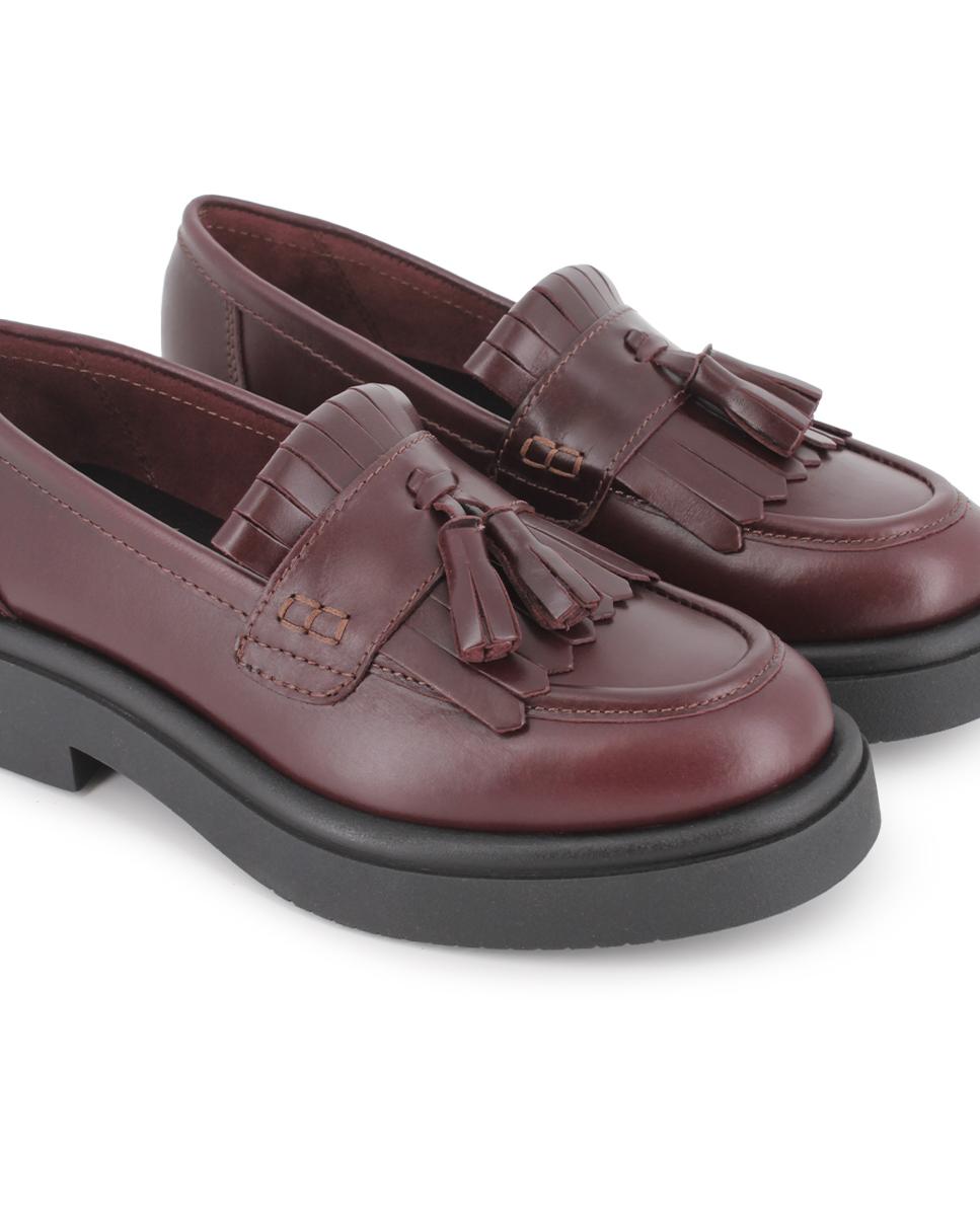 Mocasines de Piel Blogger Sophia Burdeos Mujer