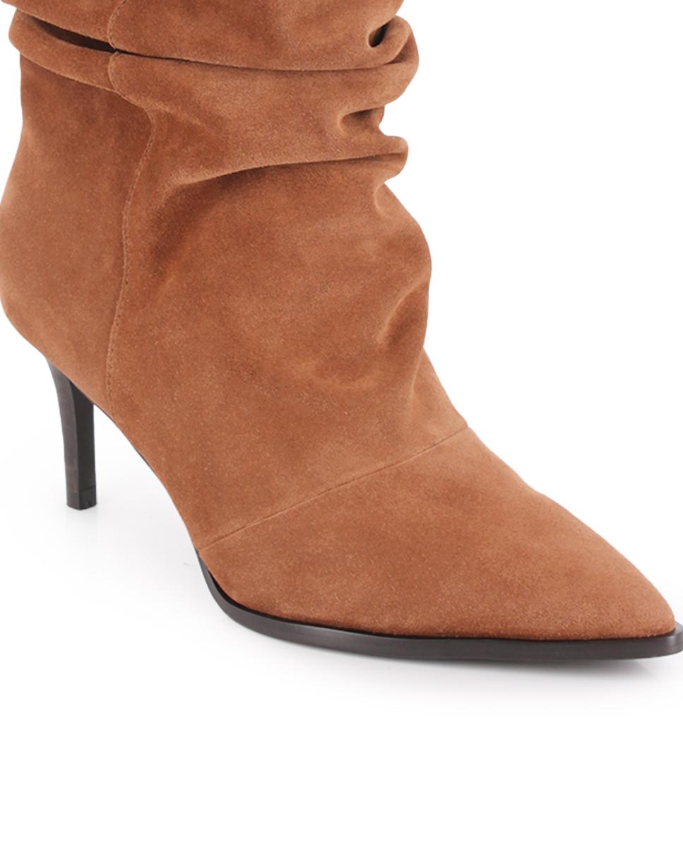 Botines de Piel Blogger Tacón Alani Camel Mujer