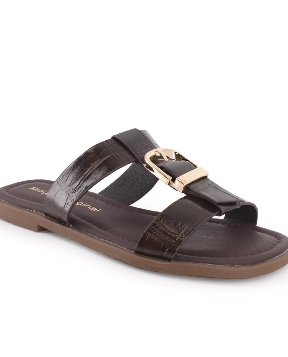 Sandalias planas Blogger Flavia Marrón para Mujer